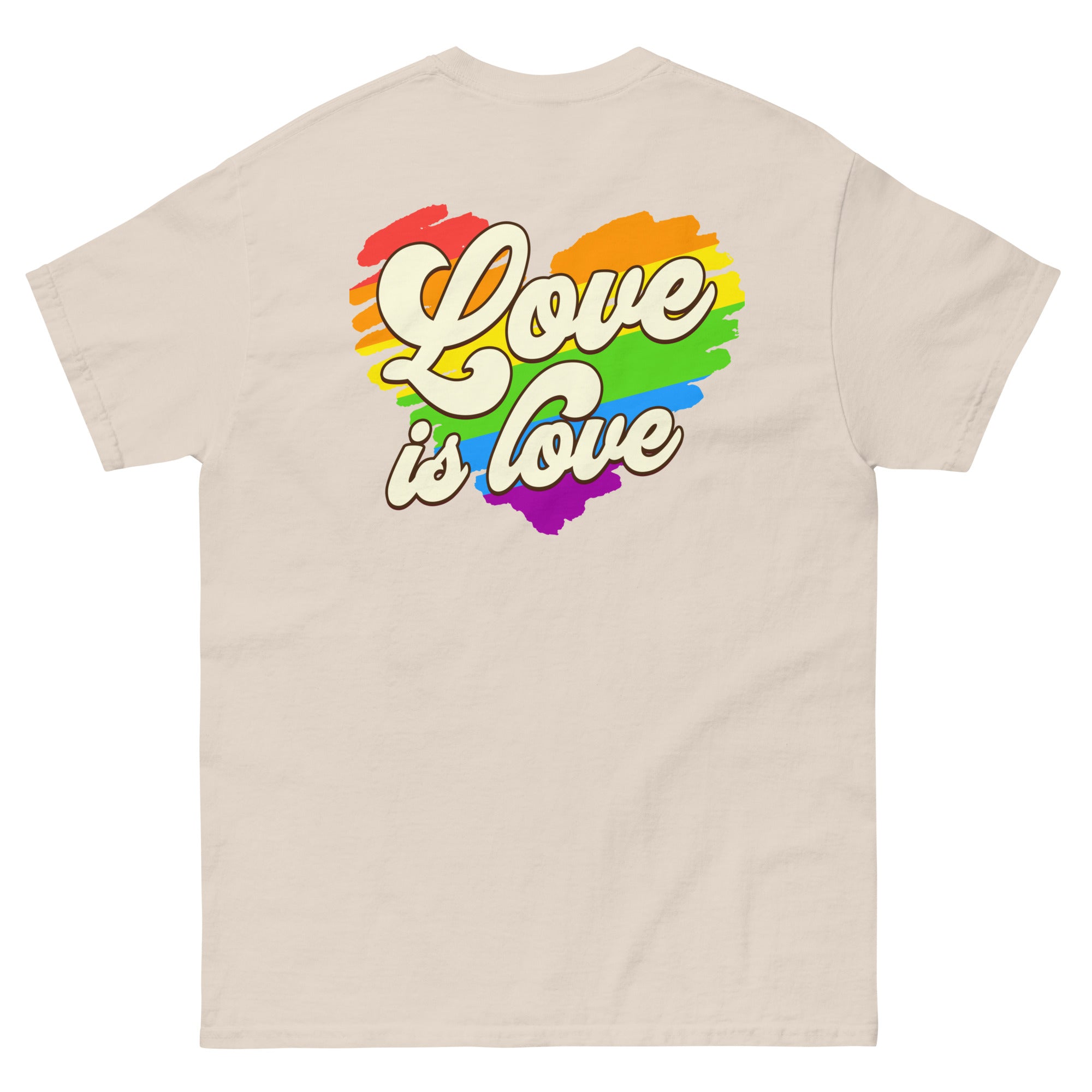 Love Is Love rainbow heart tee, view 10 — Rose Gold Co