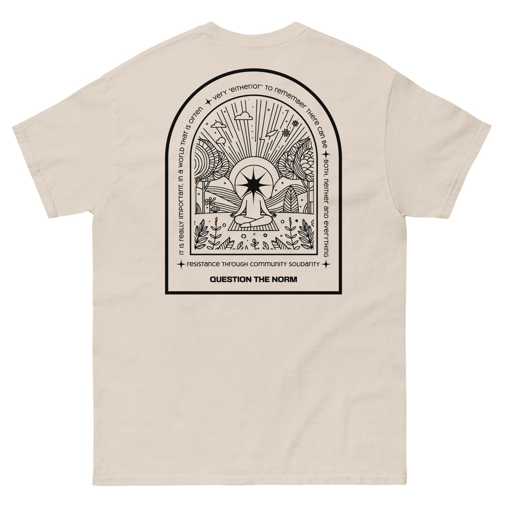 Cisn't Question the Norm premium tee, detail view — Rose Gold Co