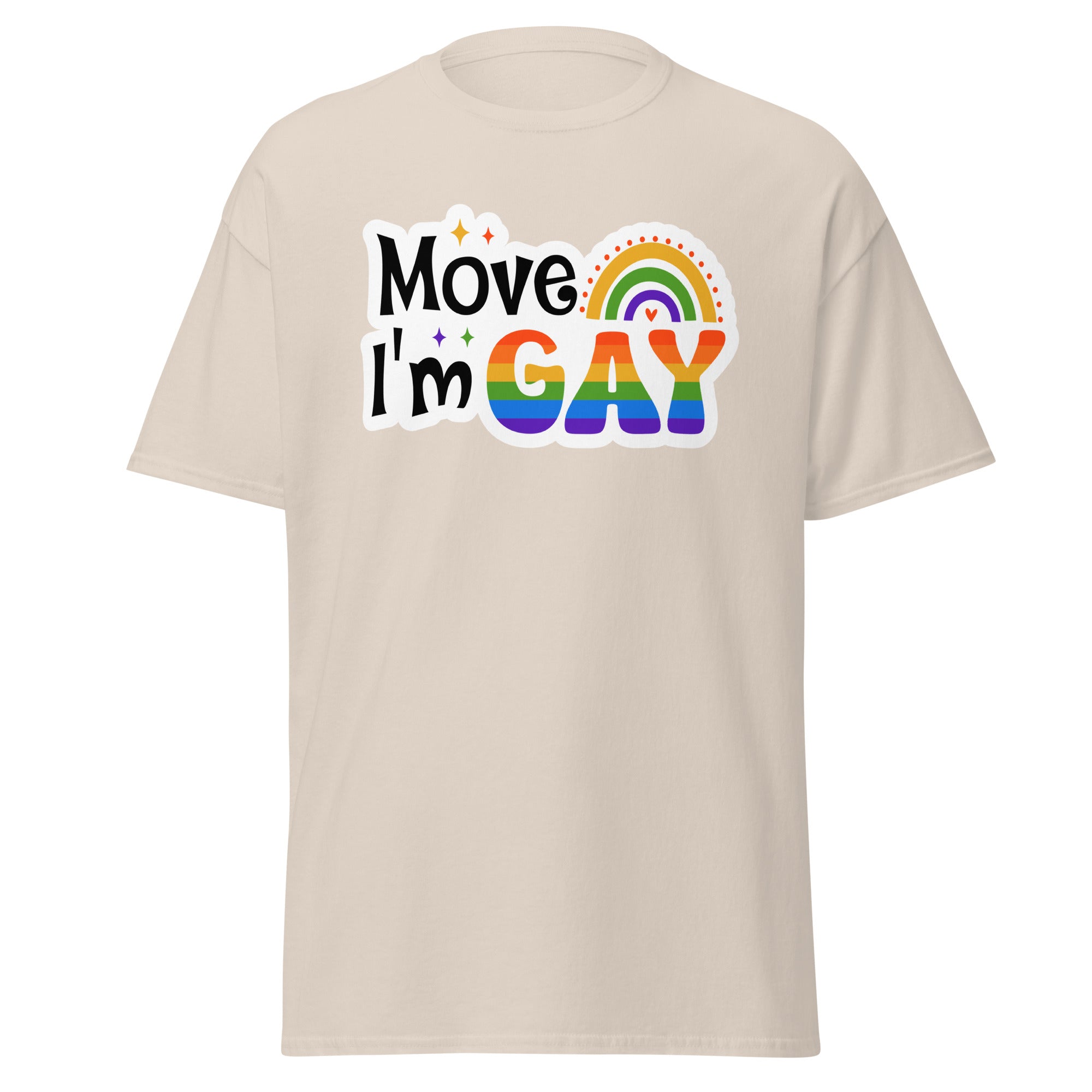 Move I'm Gay tee, detail view — Rose Gold Co