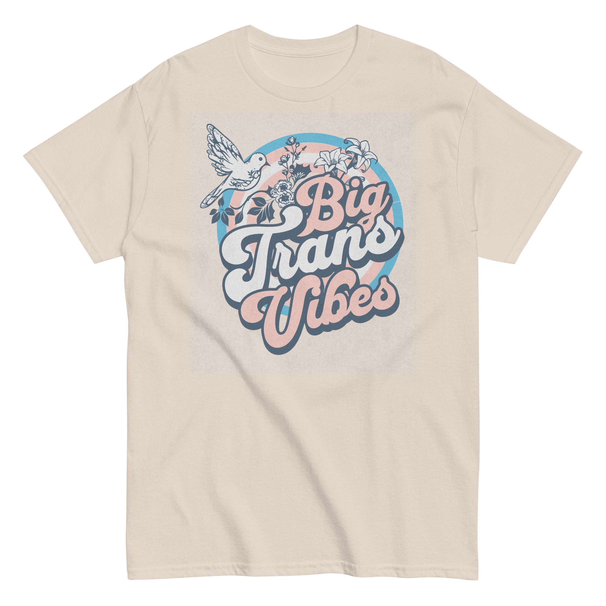 "Big Homo Energy" retro rainbow graphic tee, view 5 — Rose Gold Co