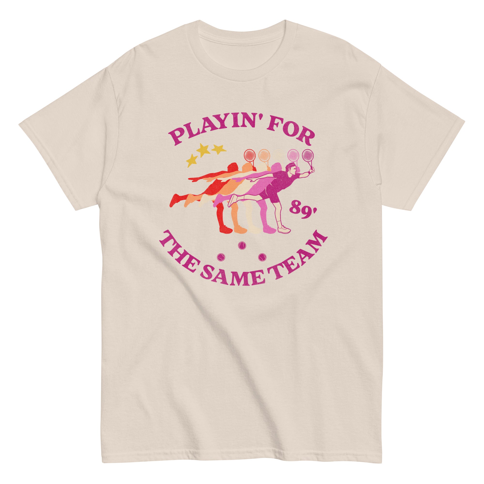 "Same Team" lesbian pride tee, view 8 — Rose Gold Co