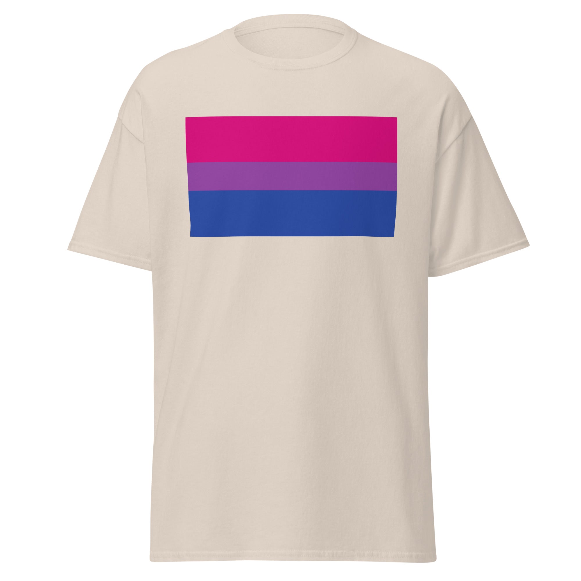 Bisexual pride flag short sleeve tee, view 3 — Rose Gold Co