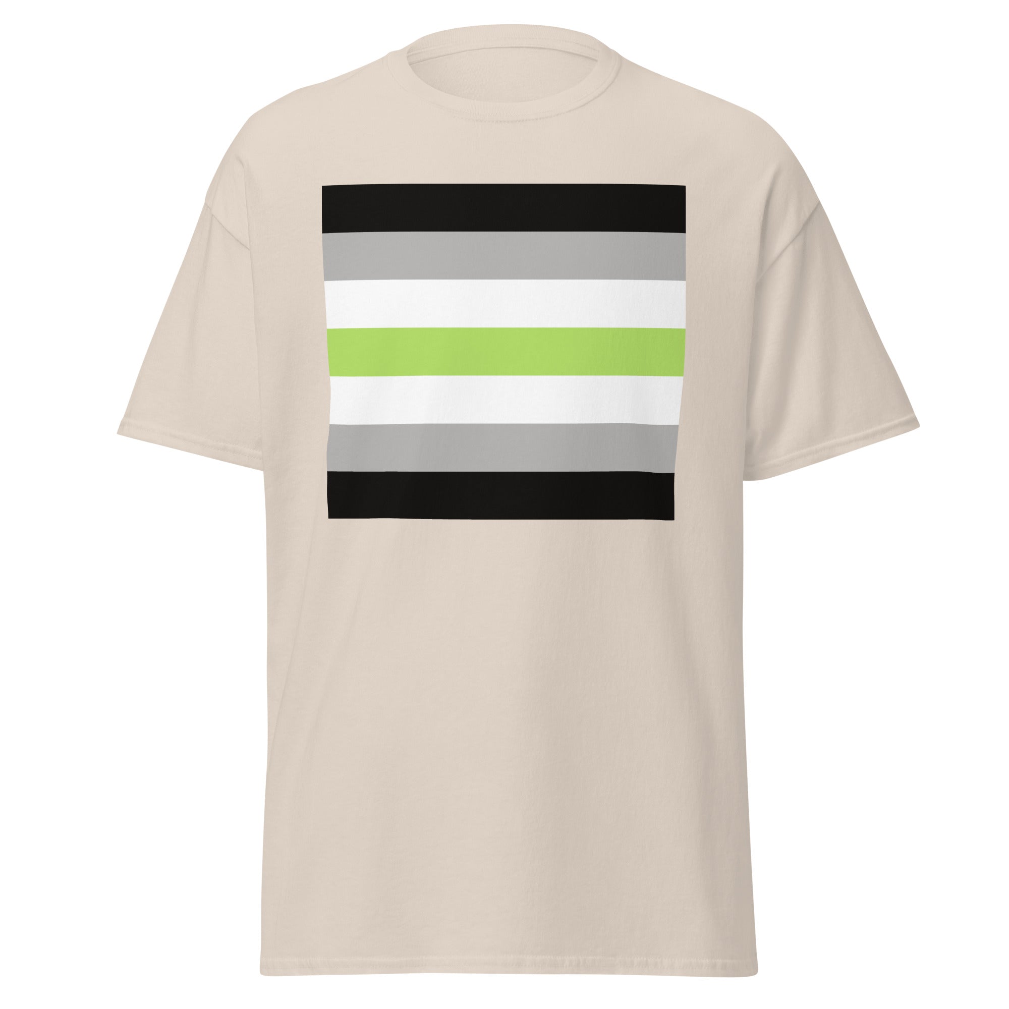 Agender pride flag tee, view 3 — Rose Gold Co