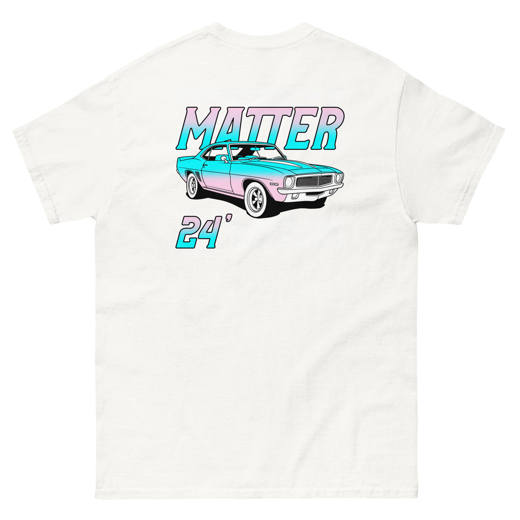 "Trans Lives Matter" racing style tee, view 15 — Rose Gold Co