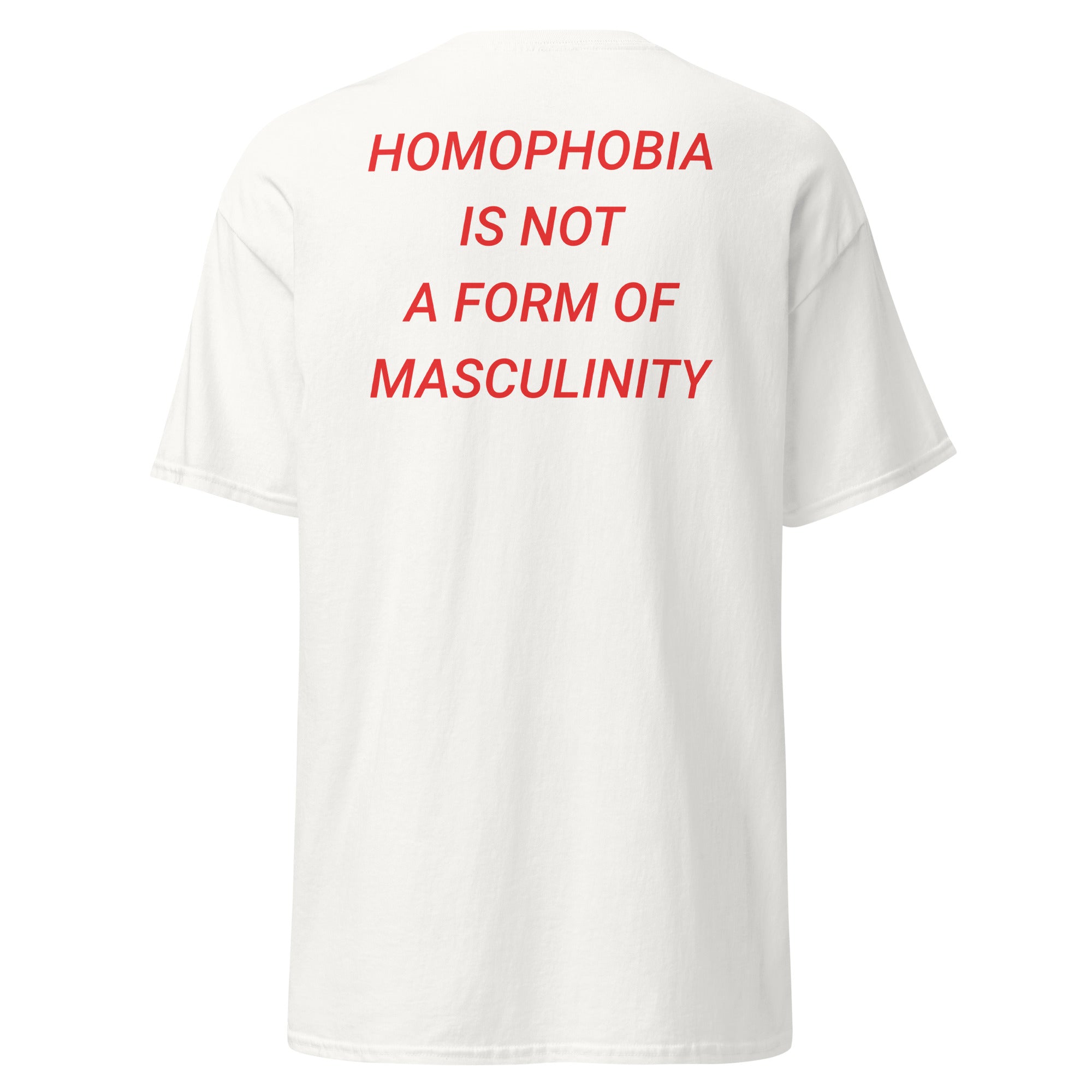 "Homophobia Is Not a Form of Masculinity" tee, view 11 — Rose Gold Co