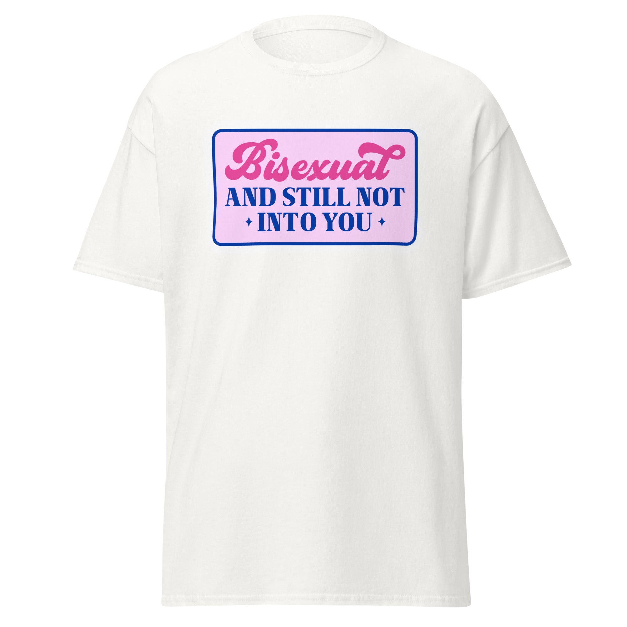 Bisexual and Still Not Into You tee, flat lay — Rose Gold Co