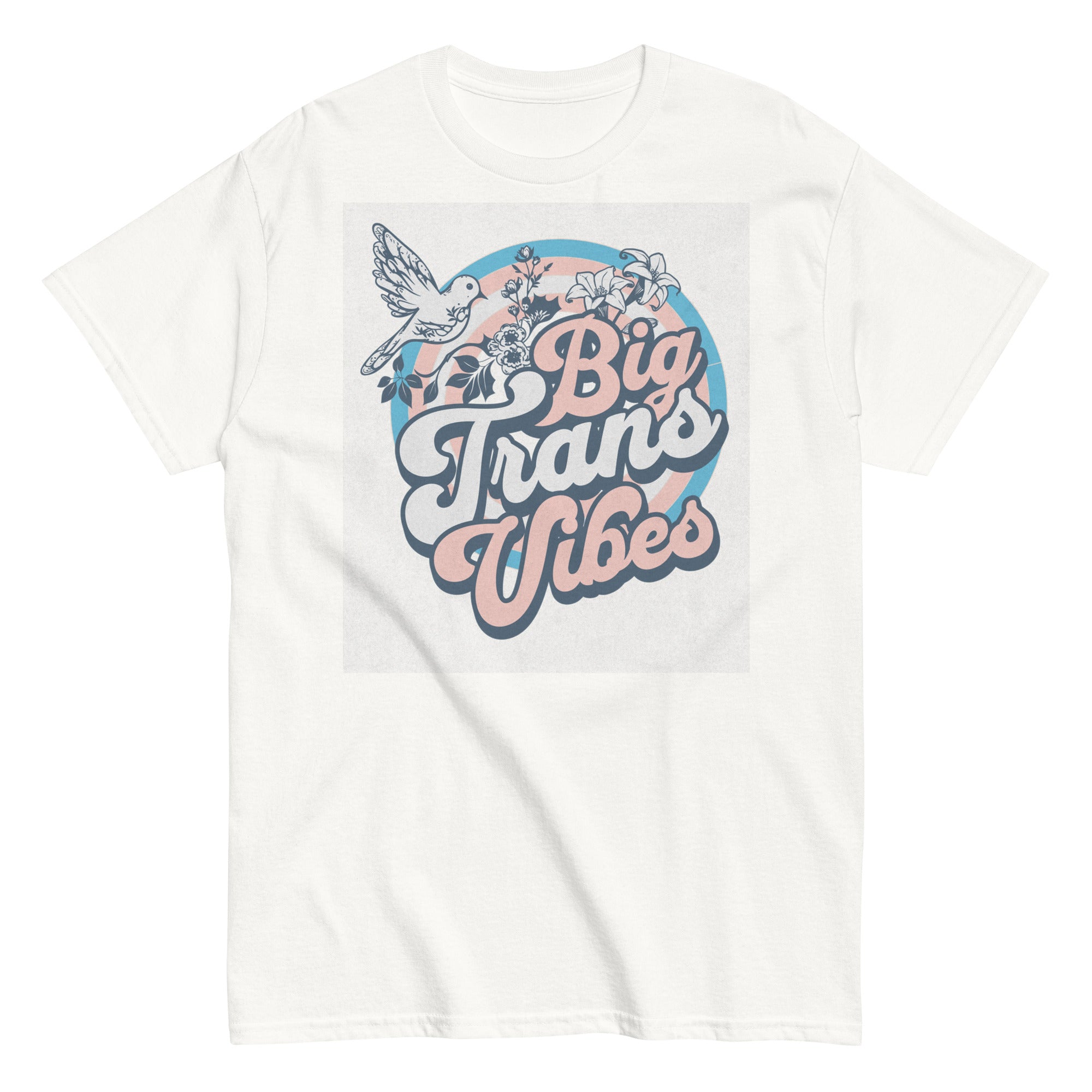 "Big Homo Energy" retro rainbow graphic tee, view 6 — Rose Gold Co
