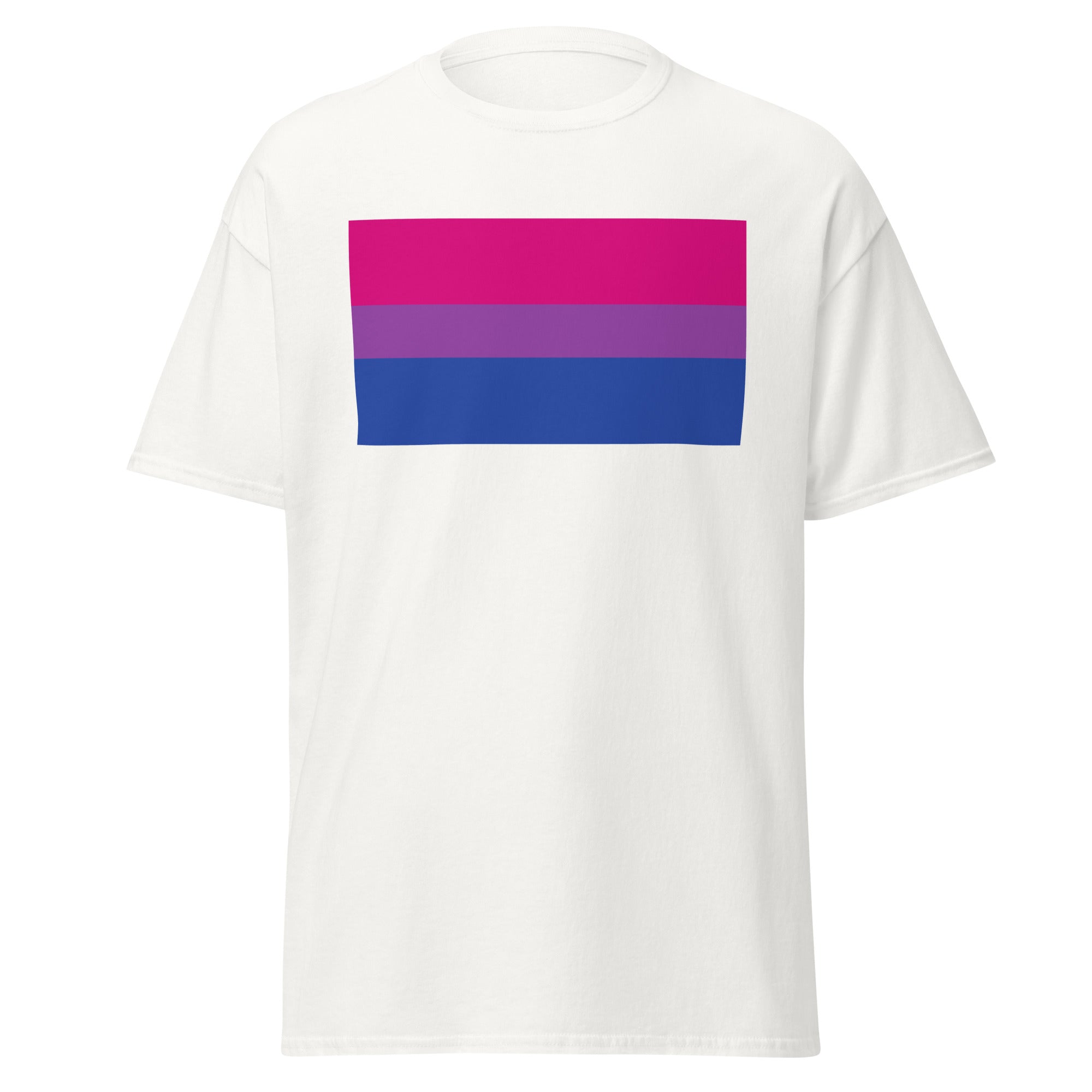 Bisexual pride flag short sleeve tee, view 4 — Rose Gold Co