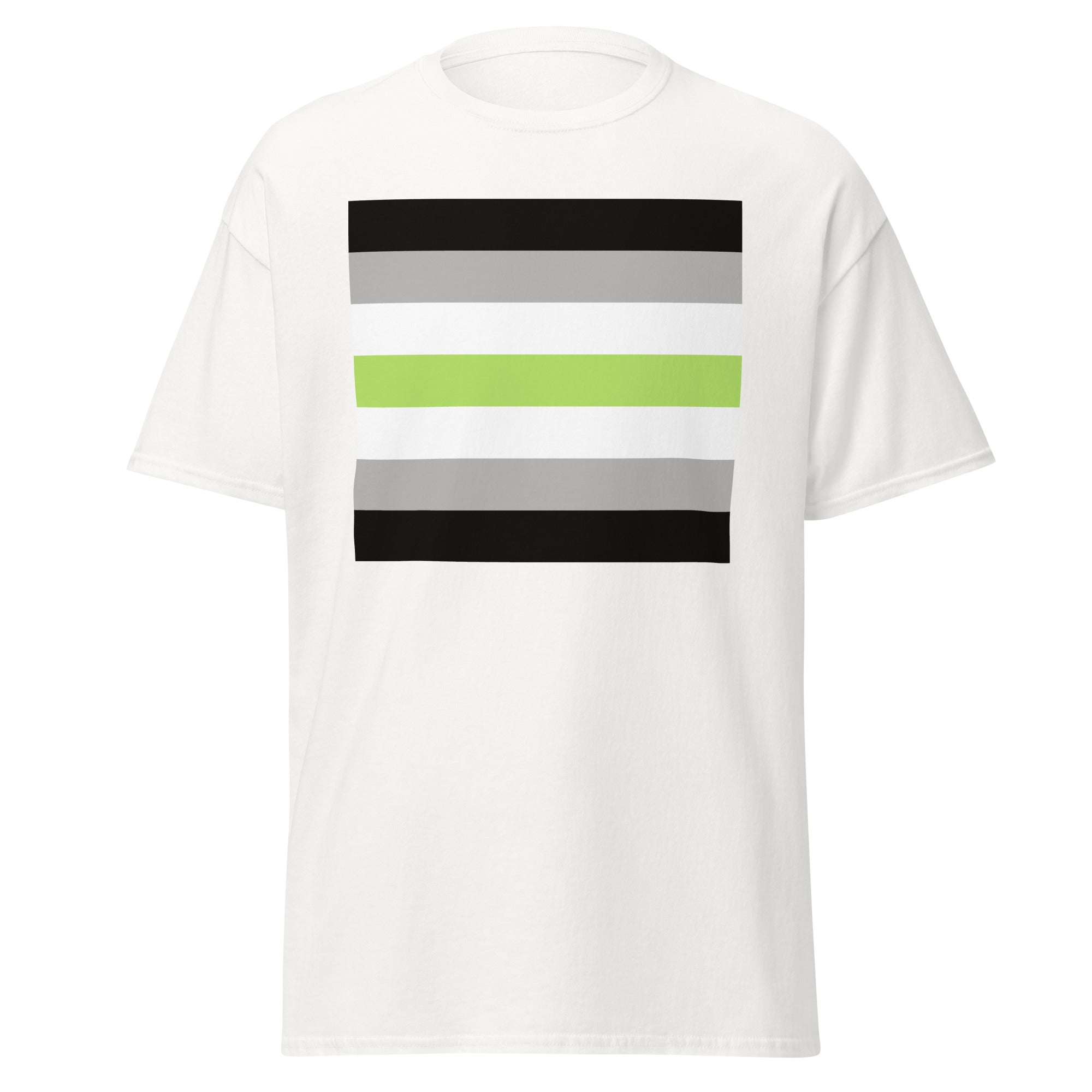 Agender pride flag tee, view 4 — Rose Gold Co