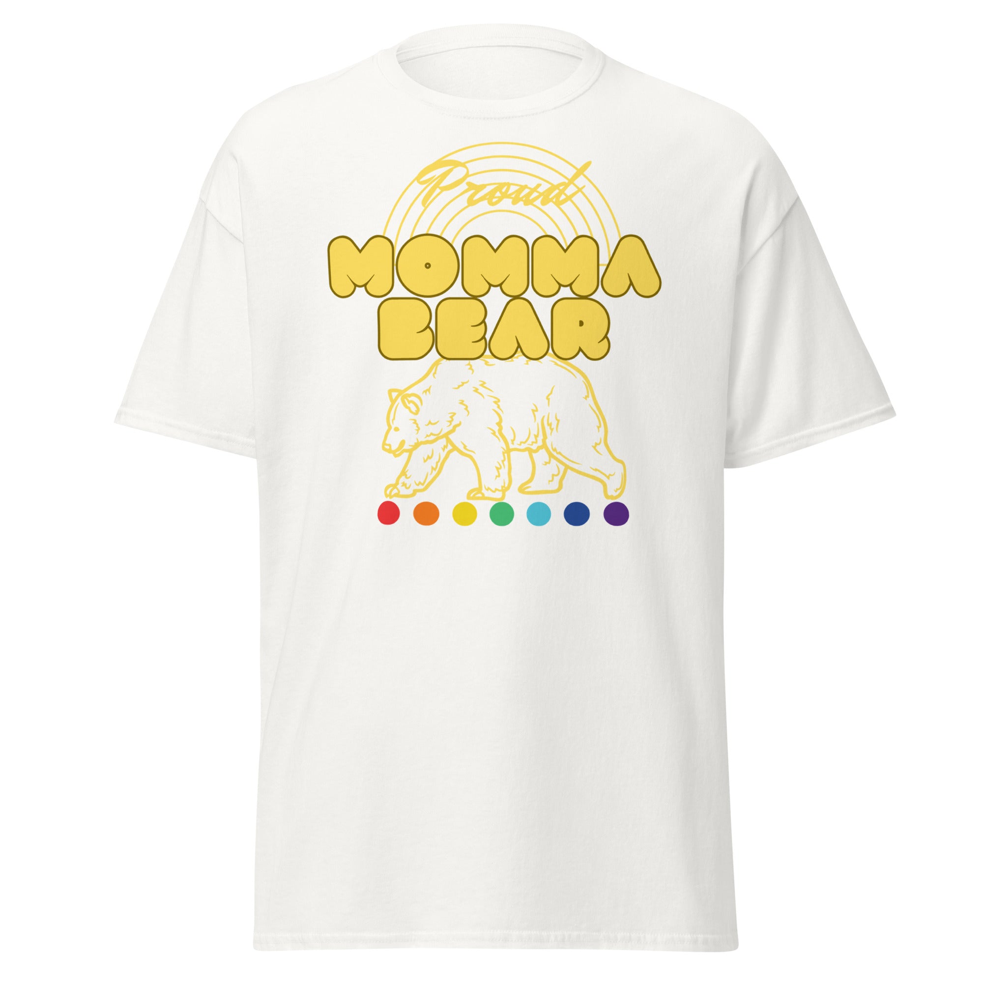 "Proud Mama Bear" LGBT ally support tee, view 4 — Rose Gold Co