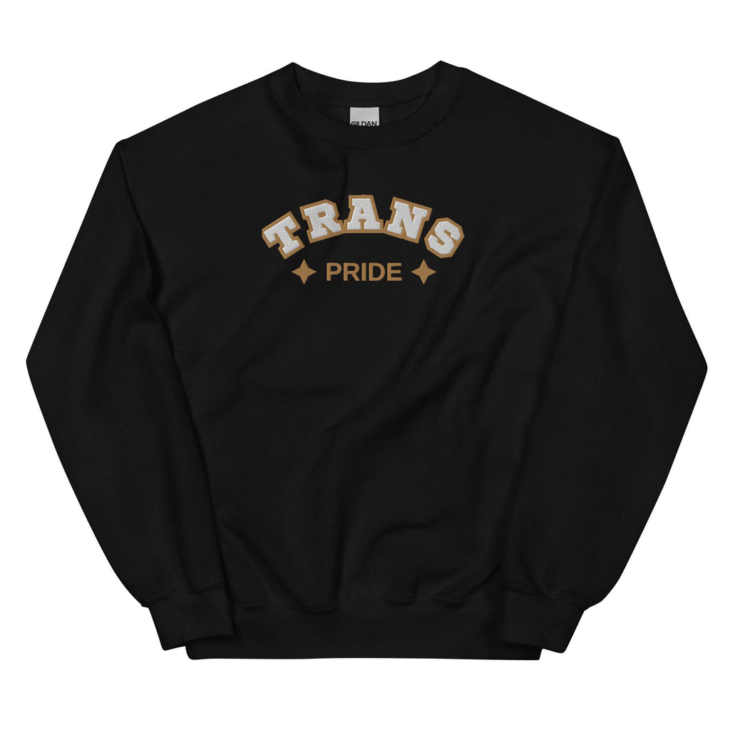 Trans Pride embroidered sweatshirt, view 4 — Rose Gold Co