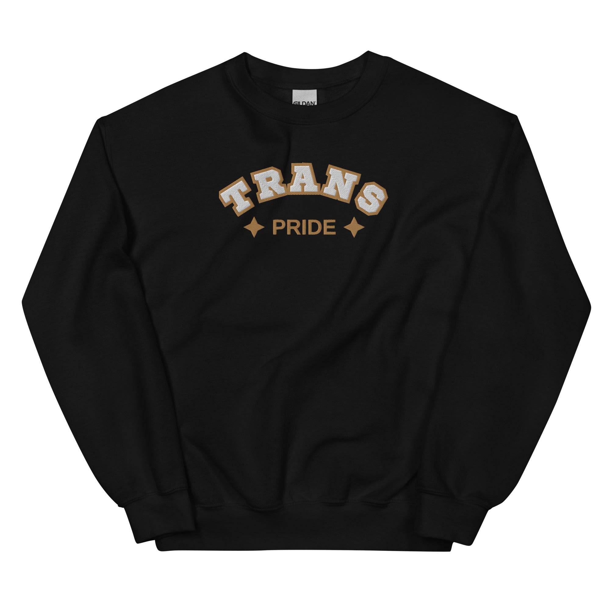 Trans Pride embroidered sweatshirt, view 4 — Rose Gold Co