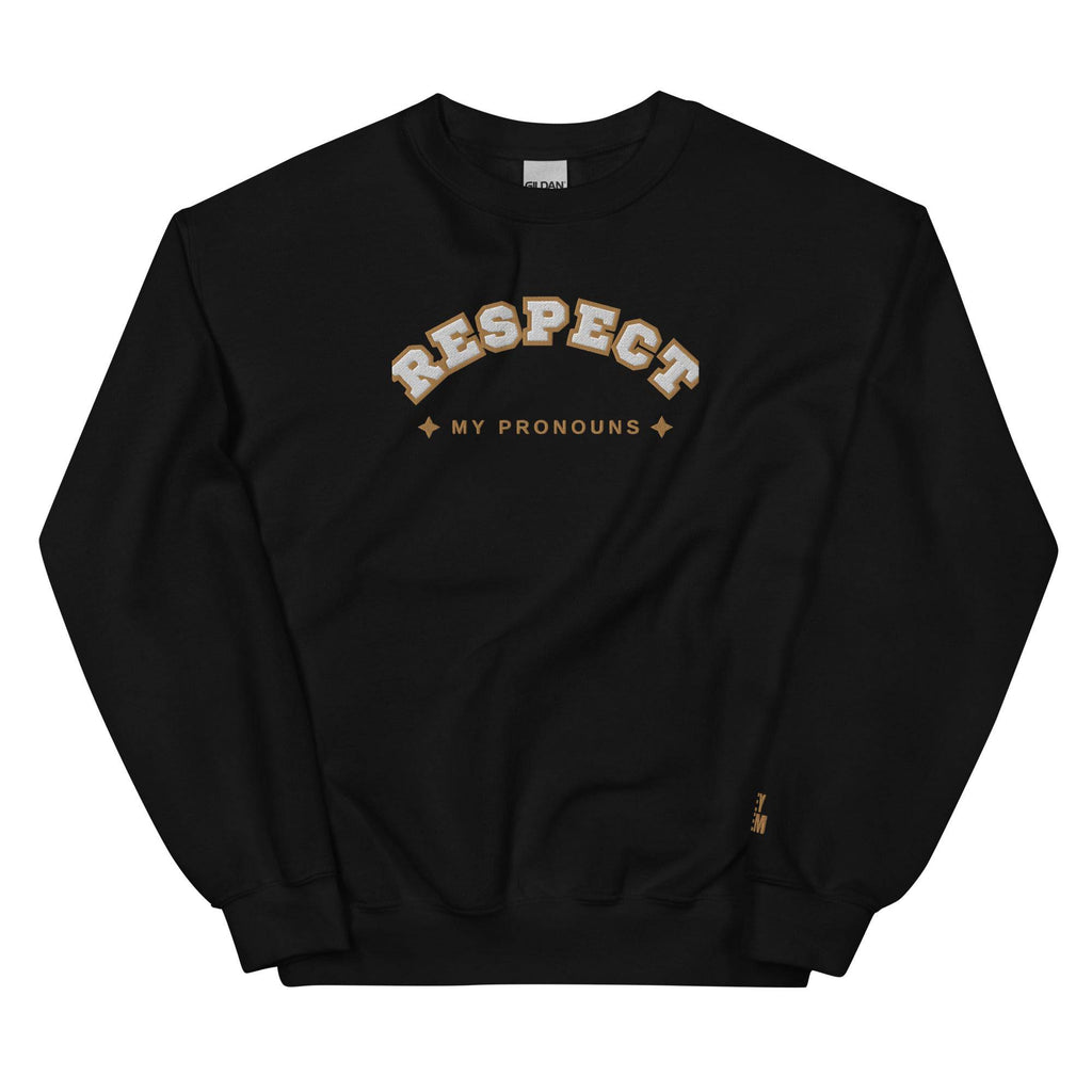Respect My Pronouns sweatshirt, view 3 — Rose Gold Co