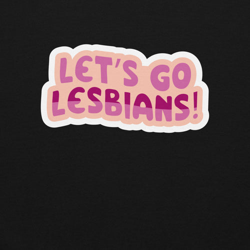 Let's Go Lesbians crewneck sweatshirt, back view — Rose Gold Co