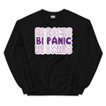 Bi Panic crewneck sweatshirt, black, front view 2 — Rose Gold Co