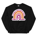 Easily Distracted by Cats & Women crewneck sweatshirt, black, front view — Rose Gold Co