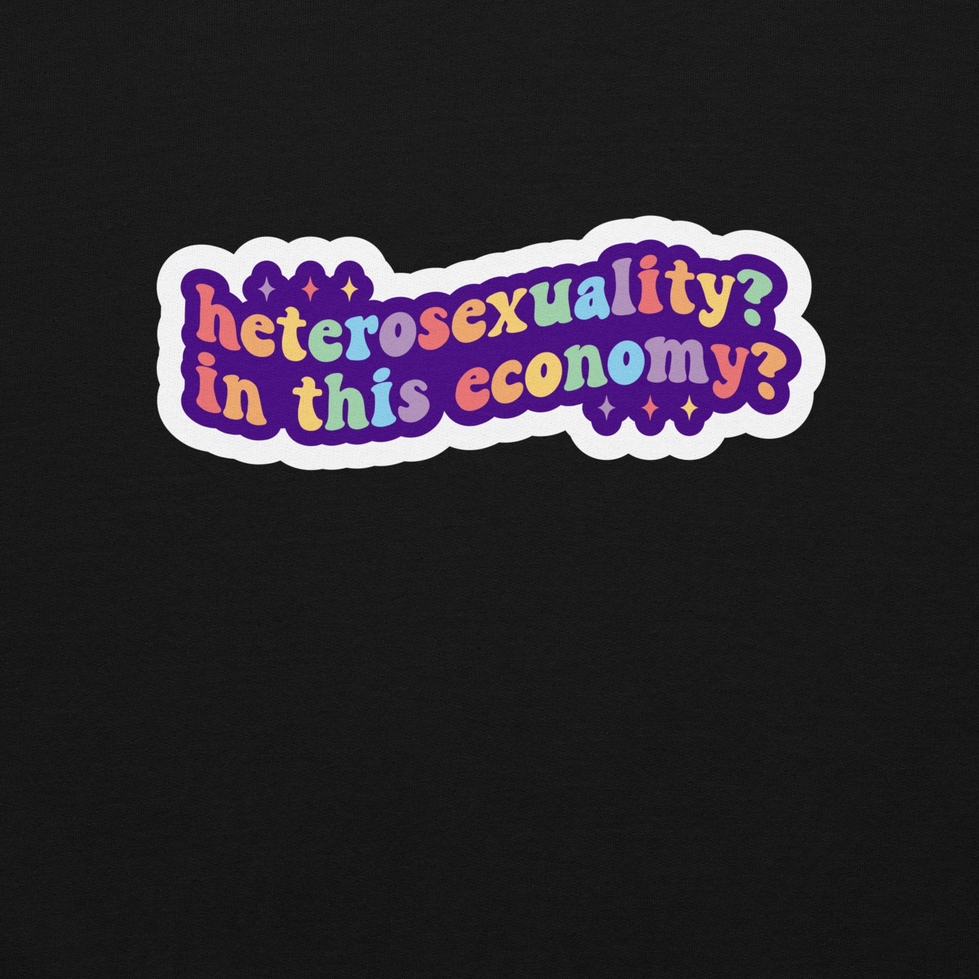 "Heterosexuality" deadpan slogan crewneck sweatshirt, view 2 — Rose Gold Co