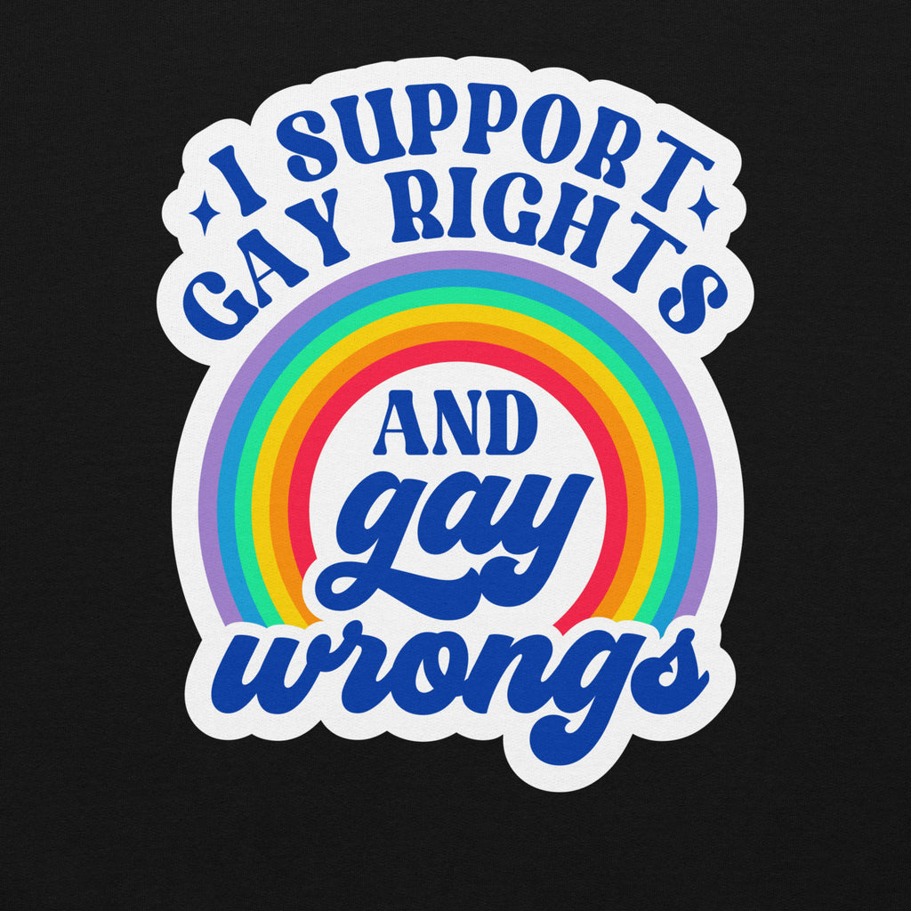 "I Support Gay Rights and Gay Wrongs" sweatshirt, view 2 — Rose Gold Co