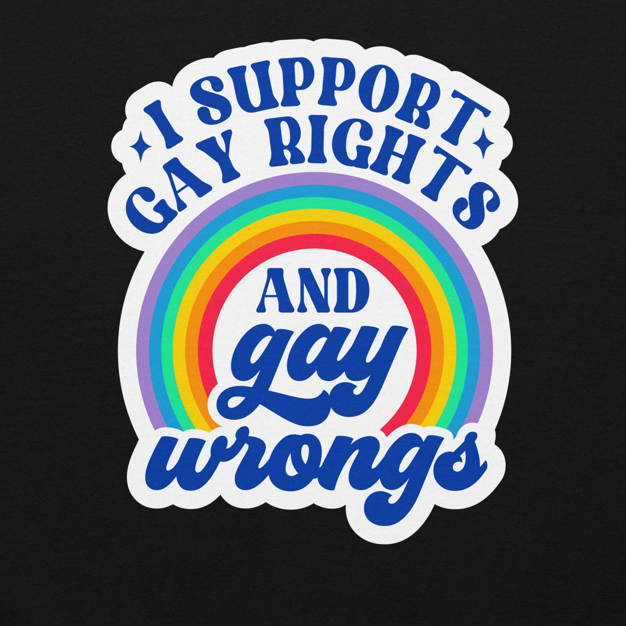 "I Support Gay Rights and Gay Wrongs" sweatshirt, view 2 — Rose Gold Co