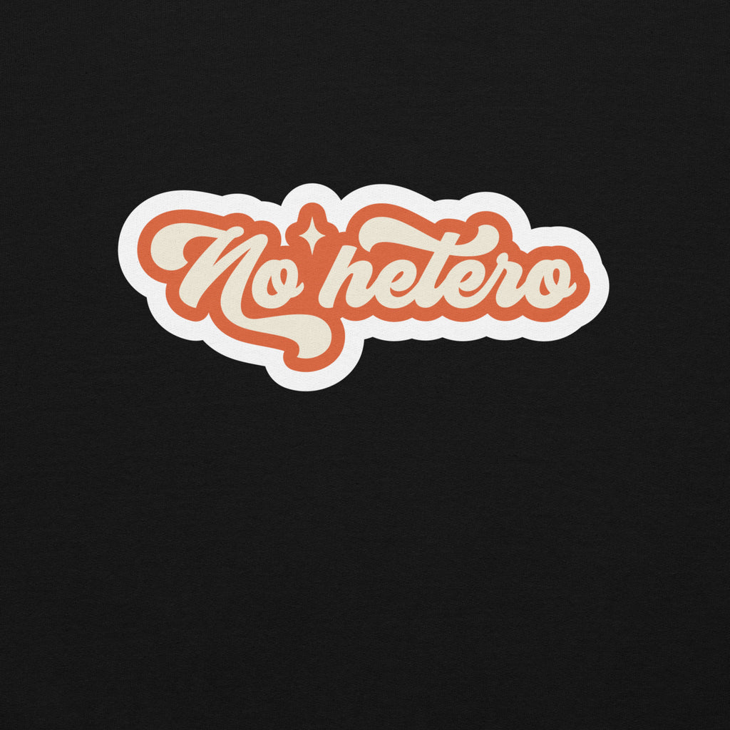 "No Hetero" slogan crewneck sweatshirt, view 2 — Rose Gold Co