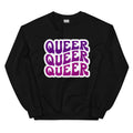 "Queer" bold statement crewneck sweatshirt, view 4 — Rose Gold Co
