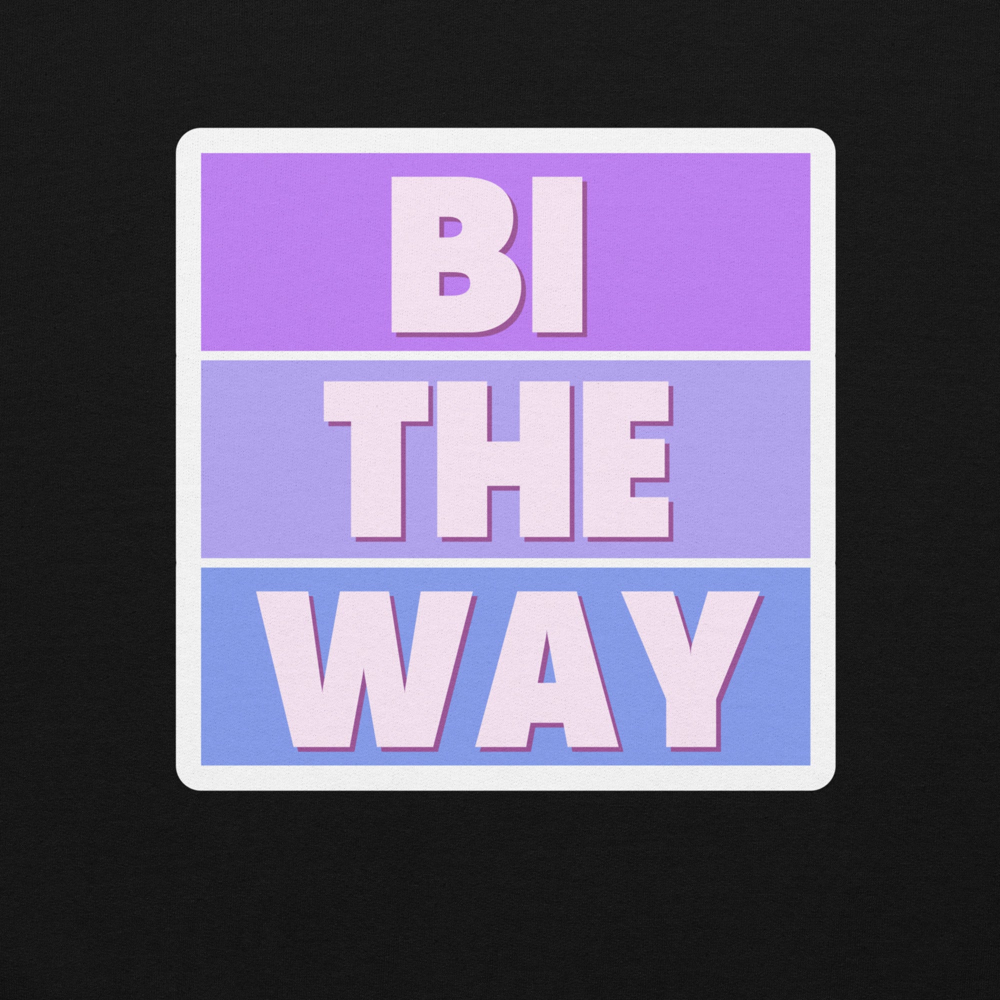 "Bi the Way" bisexual pride crewneck sweatshirt, view 2 — Rose Gold Co