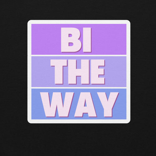 "Bi the Way" bisexual pride crewneck sweatshirt, view 2 — Rose Gold Co