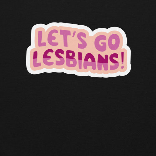 "Let's Go Lesbians!" lesbian pride crewneck sweatshirt, view 2 — Rose Gold Co