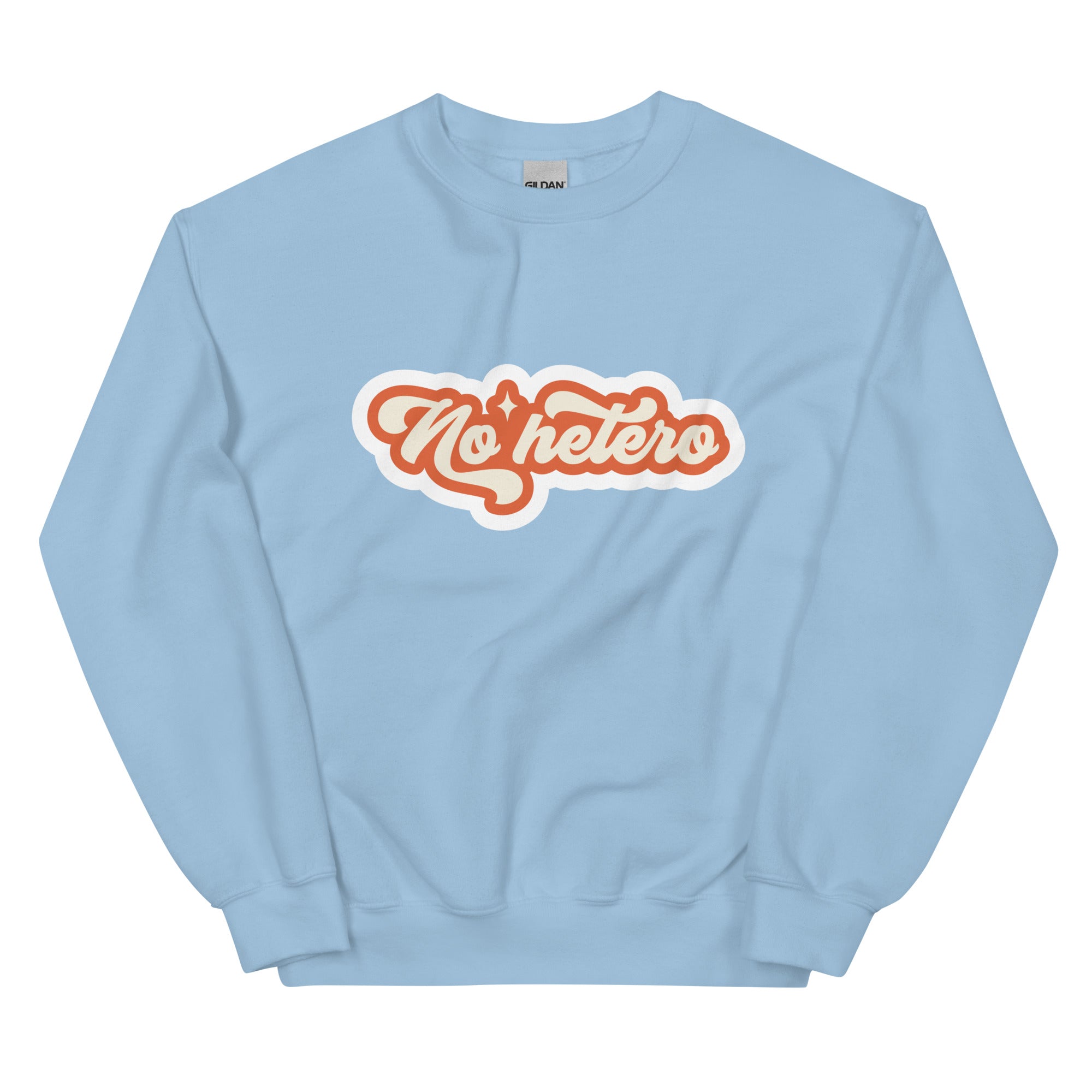 "No Hetero" slogan crewneck sweatshirt, view 5 — Rose Gold Co