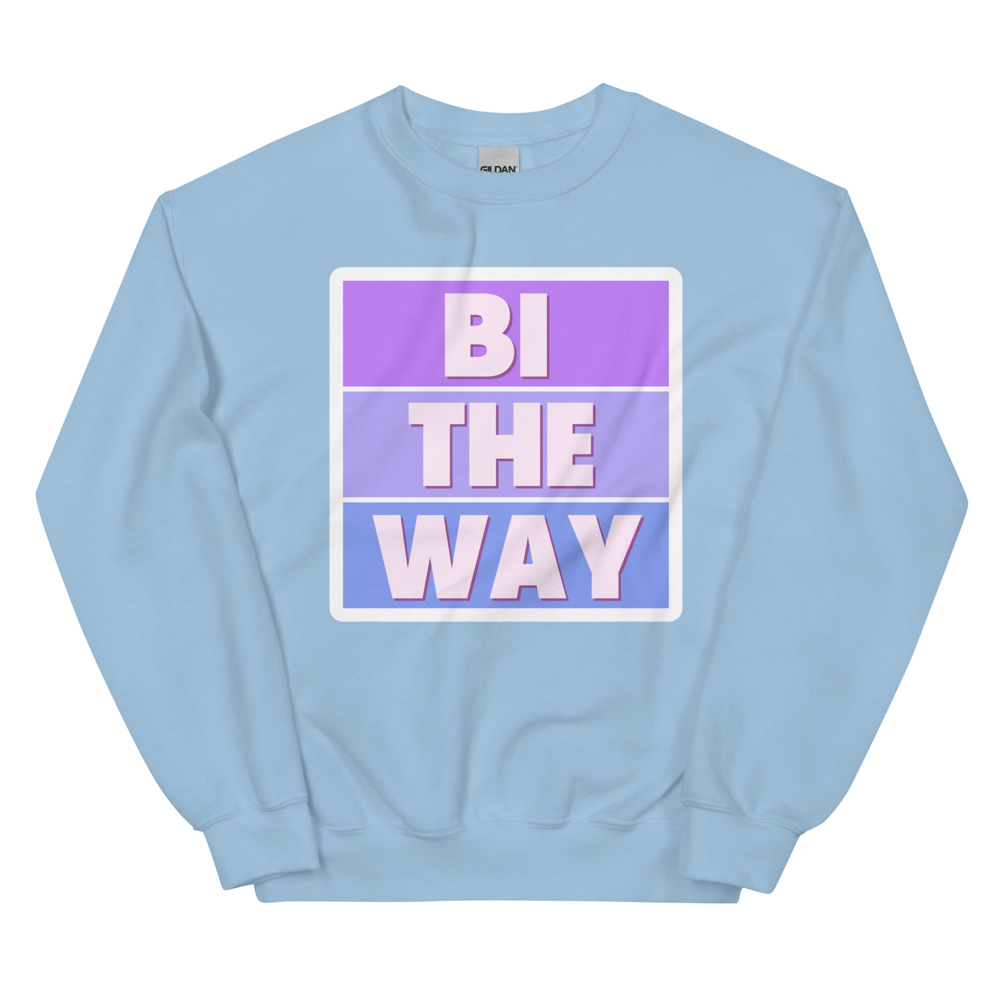 "Bi the Way" bisexual pride crewneck sweatshirt, view 5 — Rose Gold Co