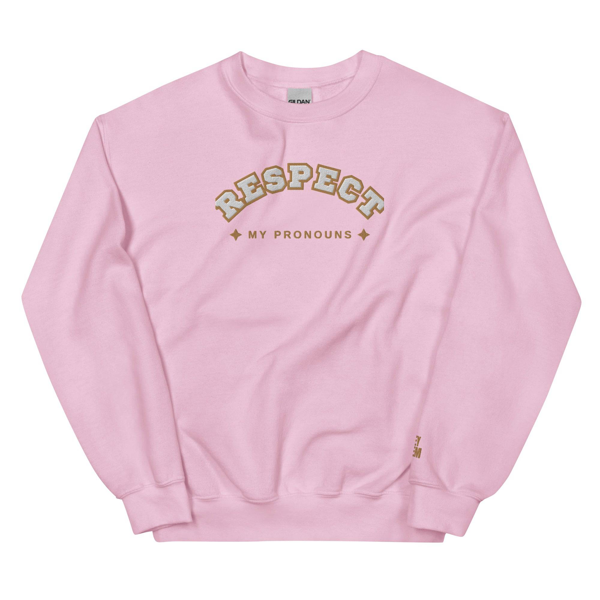Respect My Pronouns sweatshirt, view 6 — Rose Gold Co