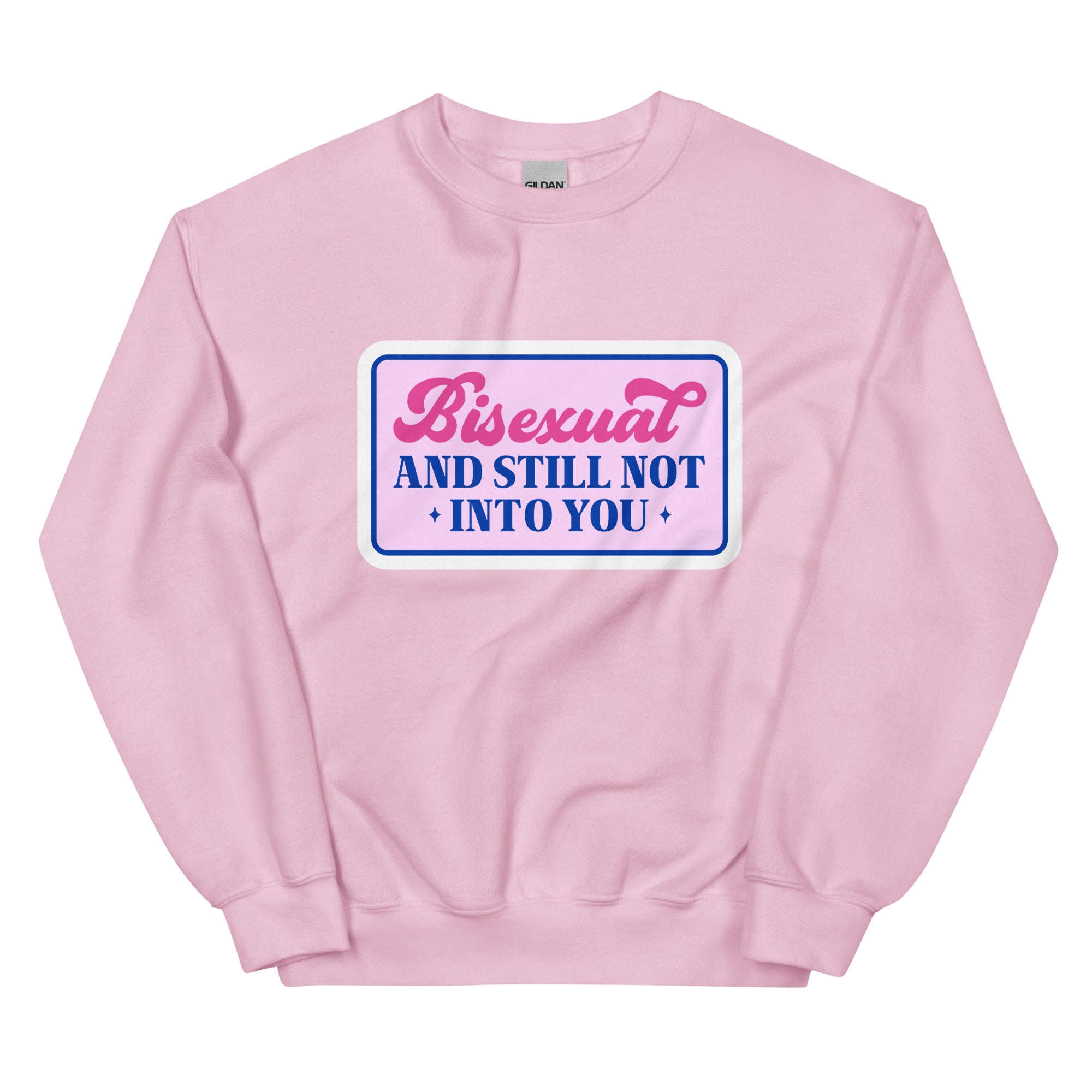"Bisexual and Still Not Into You" slogan crewneck sweatshirt, view 7 — Rose Gold Co