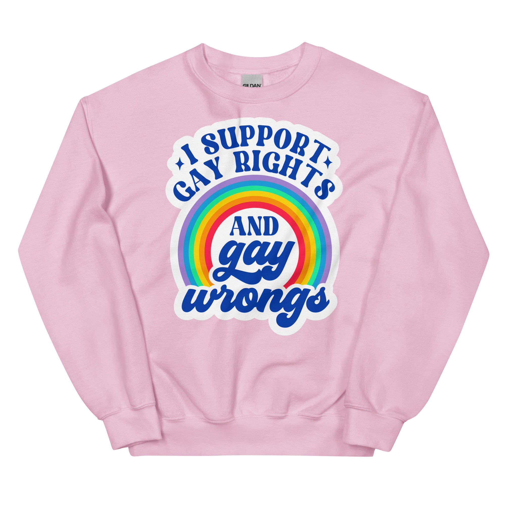 "I Support Gay Rights and Gay Wrongs" sweatshirt, view 7 — Rose Gold Co