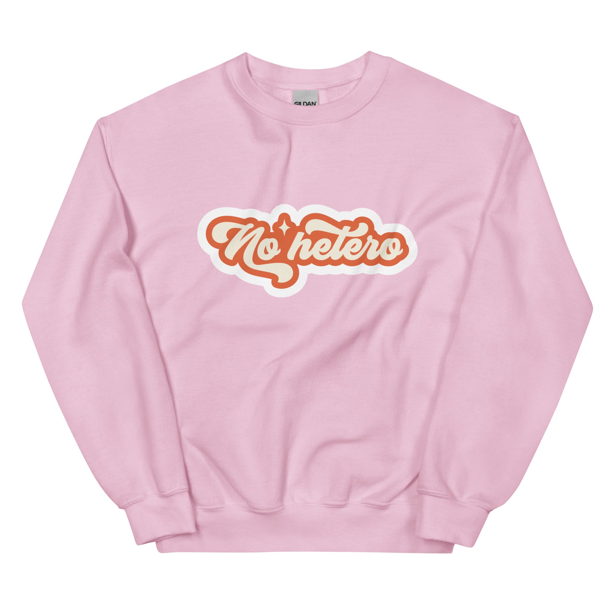 "No Hetero" slogan crewneck sweatshirt, view 7 — Rose Gold Co