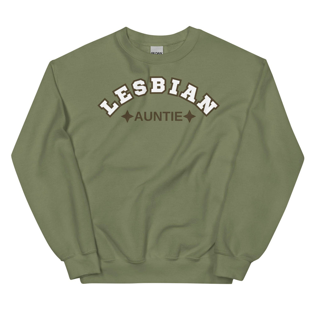 Lesbian Auntie sweatshirt, view 3 — Rose Gold Co