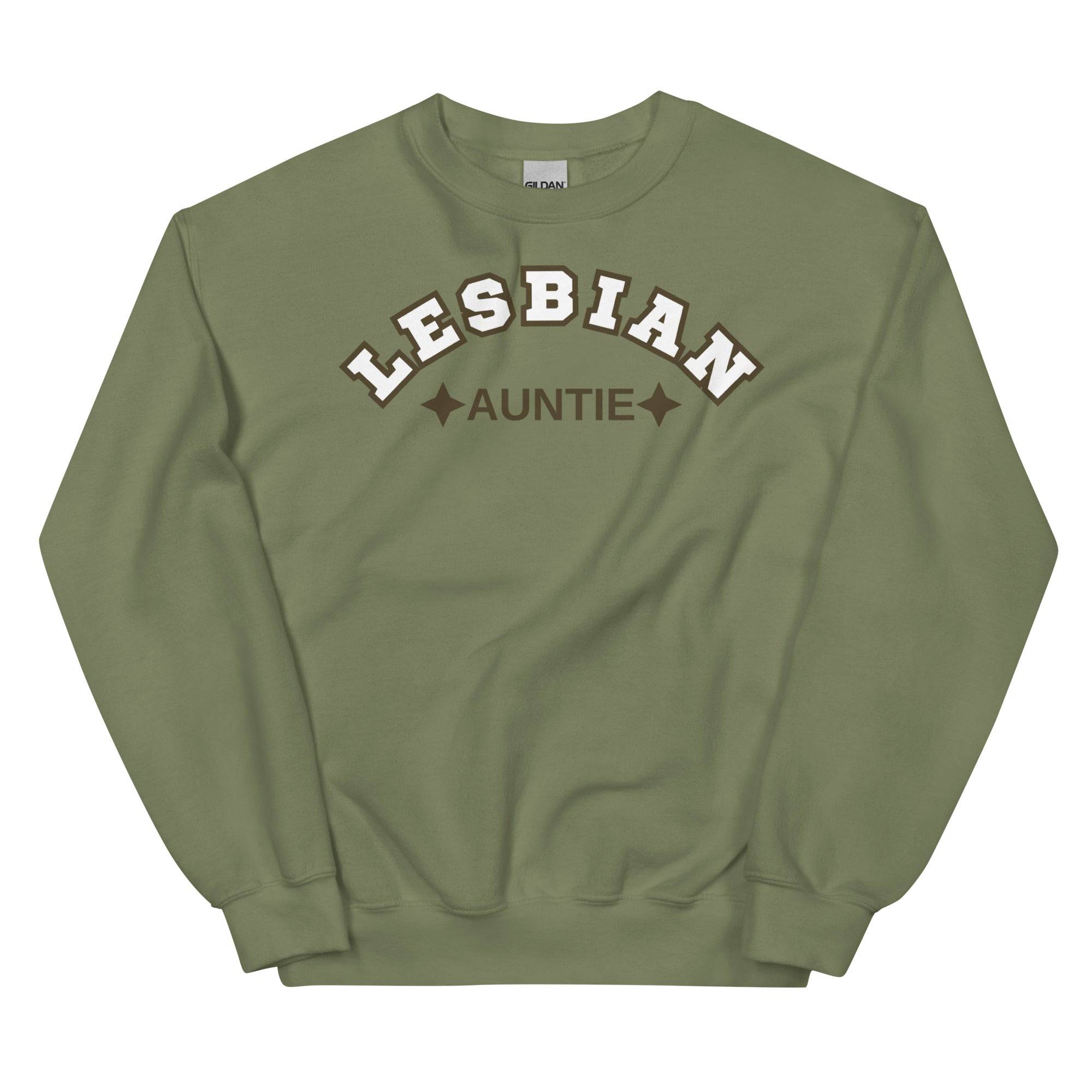 Lesbian Auntie sweatshirt, view 3 — Rose Gold Co