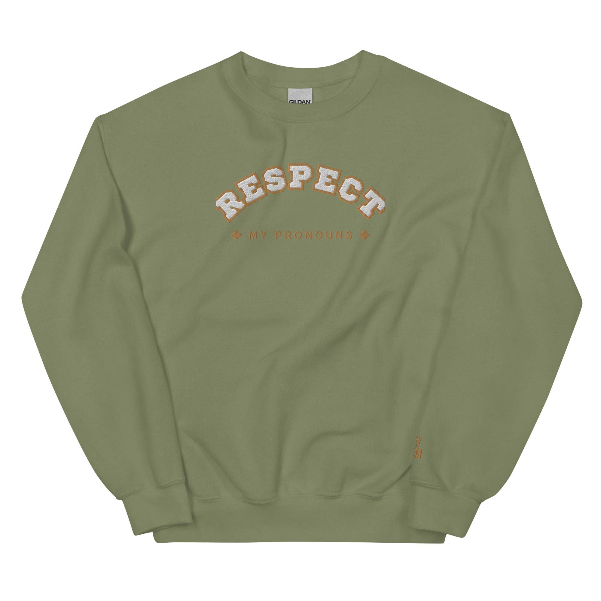 Respect My Pronouns sweatshirt, view 4 — Rose Gold Co