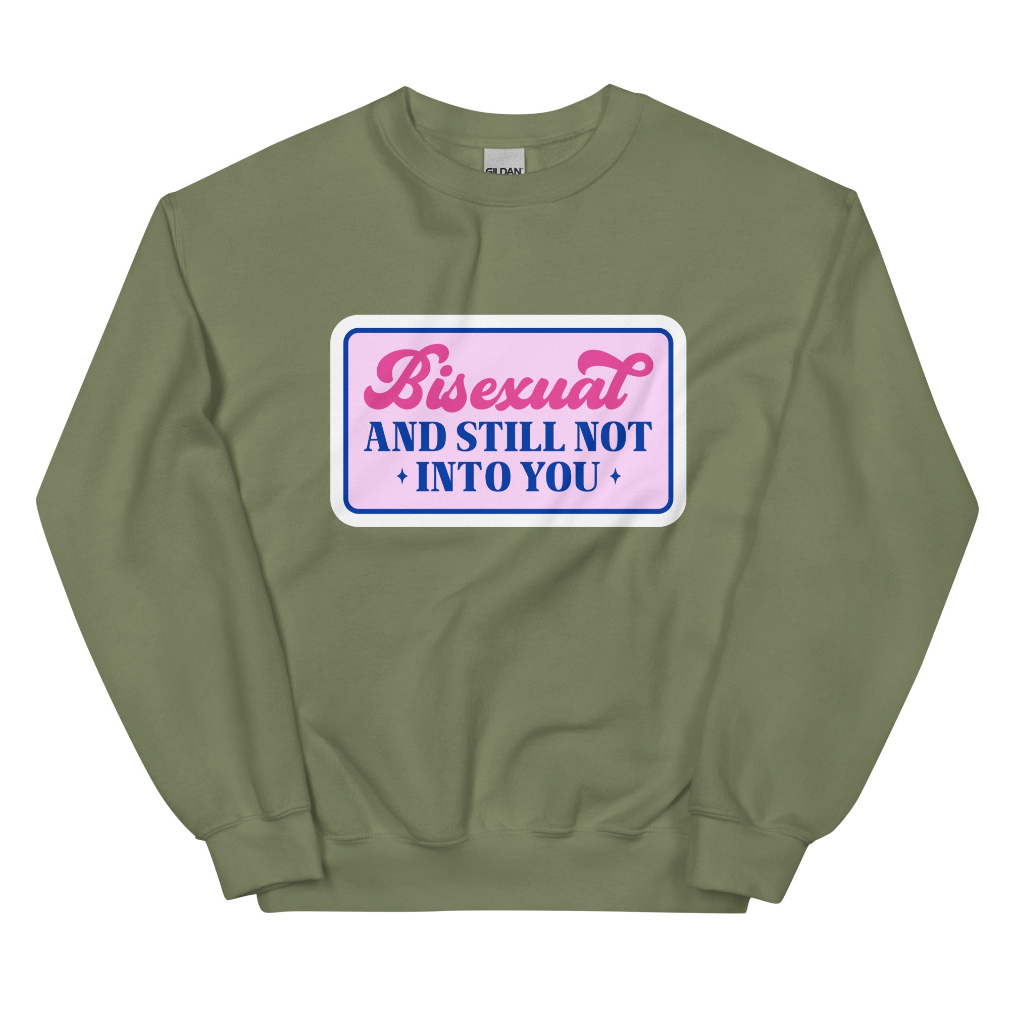 "Bisexual and Still Not Into You" slogan crewneck sweatshirt, view 5 — Rose Gold Co