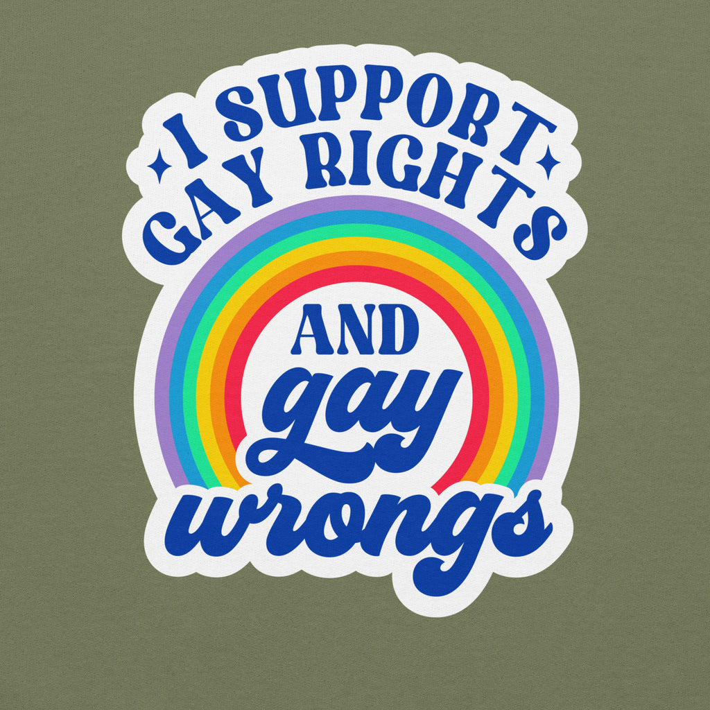 "I Support Gay Rights and Gay Wrongs" sweatshirt, view 3 — Rose Gold Co