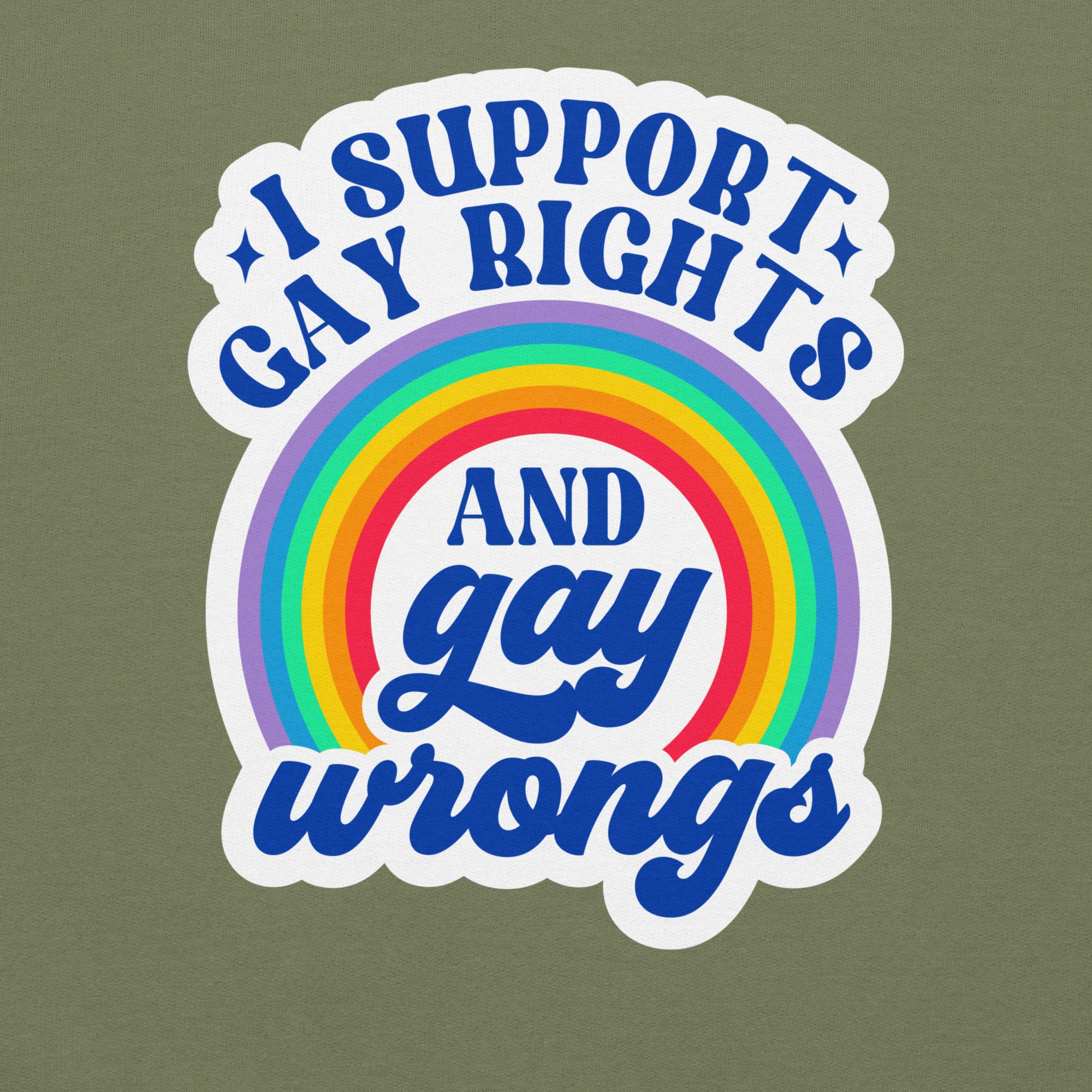 "I Support Gay Rights and Gay Wrongs" sweatshirt, view 3 — Rose Gold Co