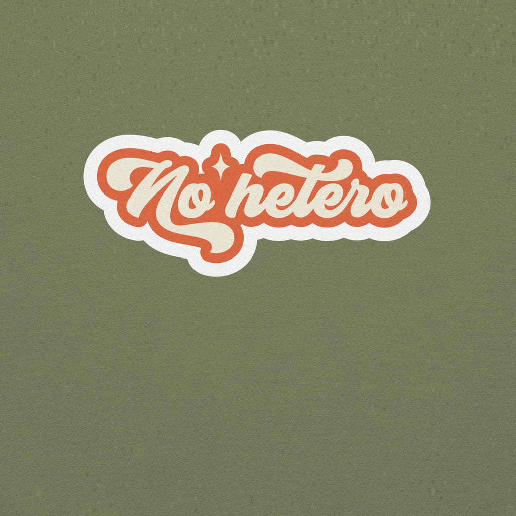 "No Hetero" slogan crewneck sweatshirt, view 3 — Rose Gold Co