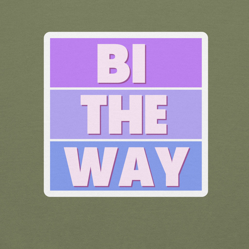 "Bi the Way" bisexual pride crewneck sweatshirt, view 3 — Rose Gold Co