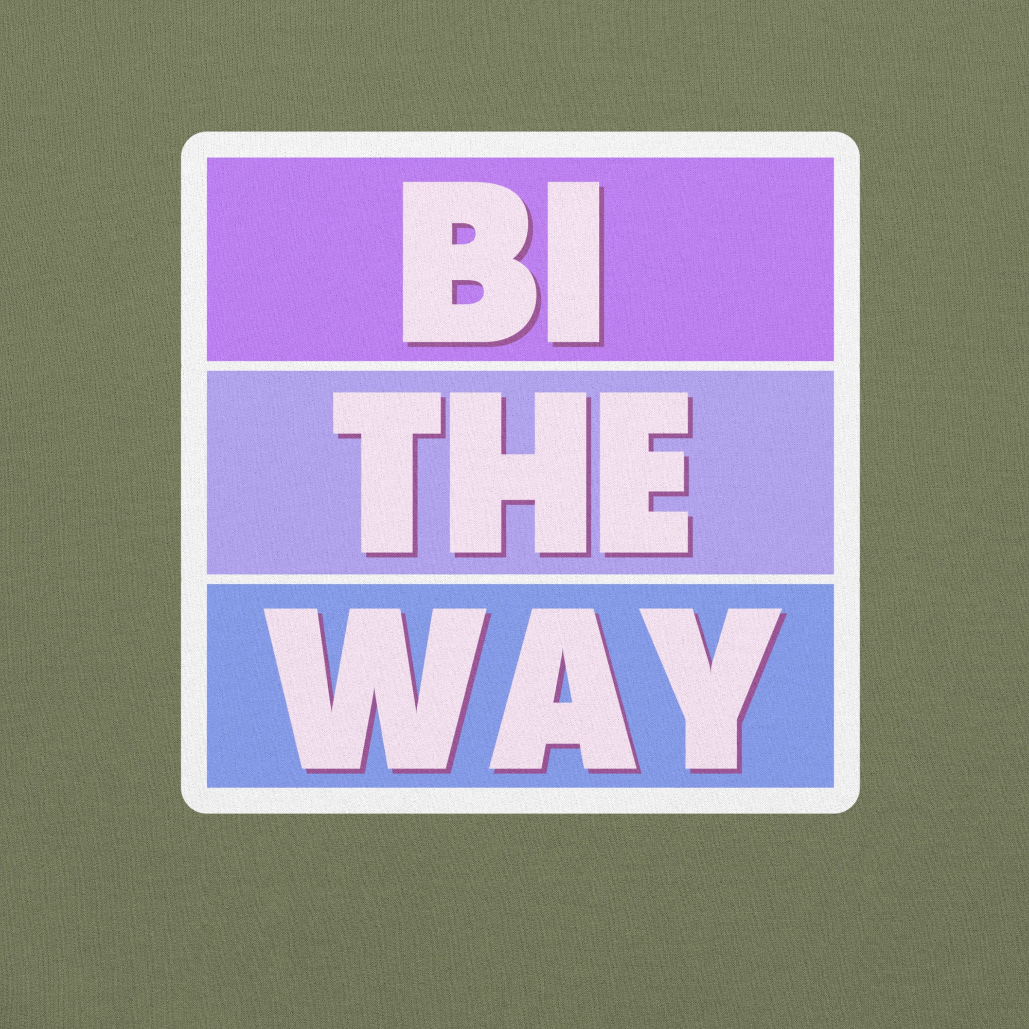 "Bi the Way" bisexual pride crewneck sweatshirt, view 3 — Rose Gold Co
