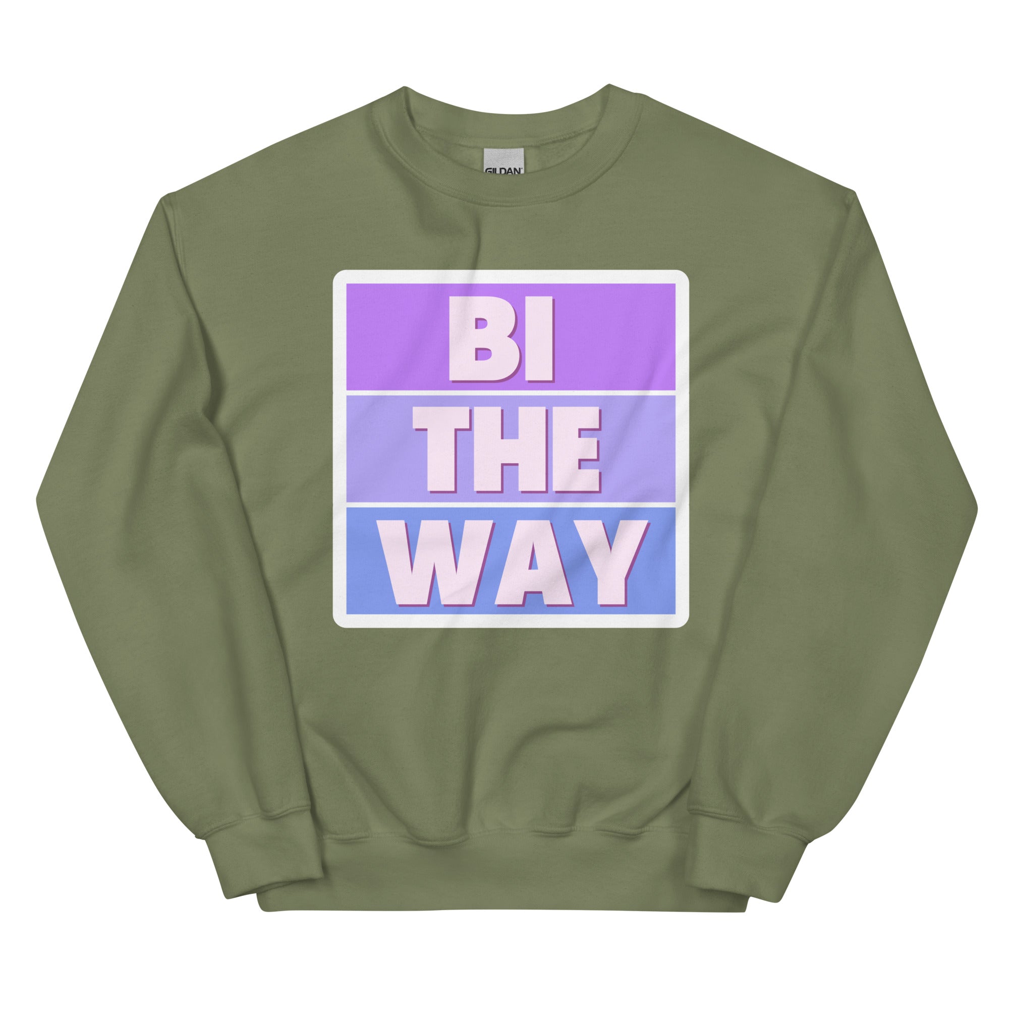 "Bi the Way" bisexual pride crewneck sweatshirt, view 4 — Rose Gold Co