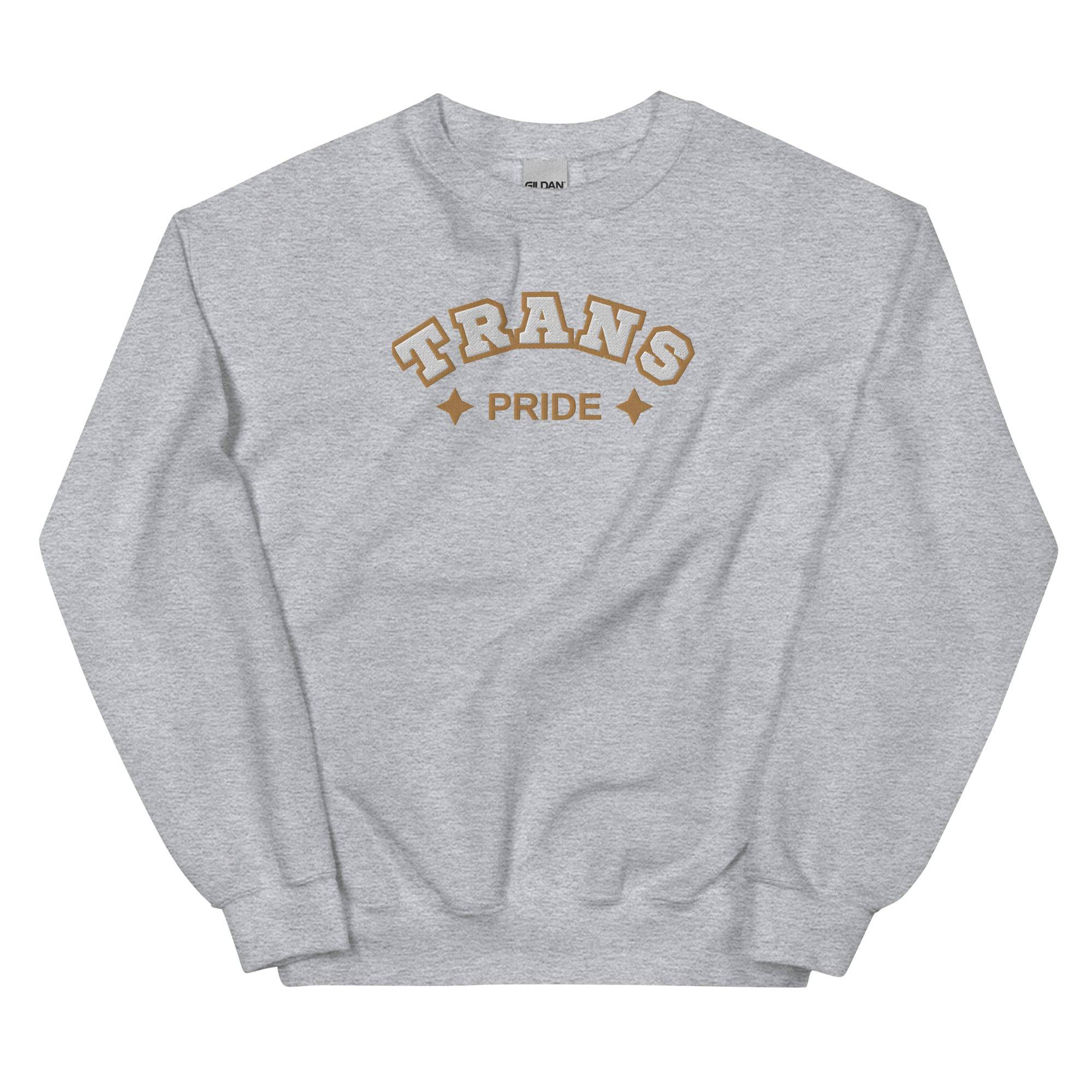 Trans Pride embroidered sweatshirt, view 6 — Rose Gold Co