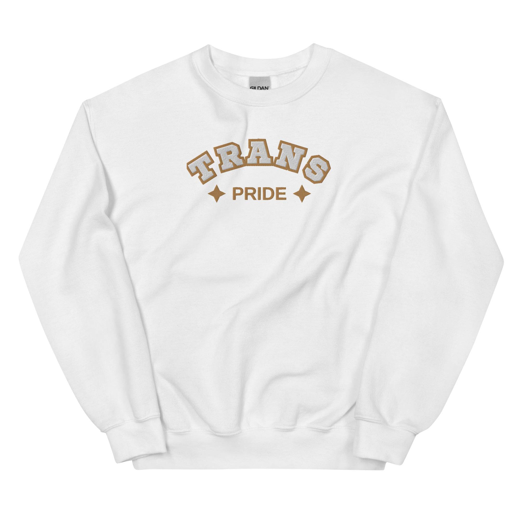 Trans Pride embroidered sweatshirt, view 8 — Rose Gold Co