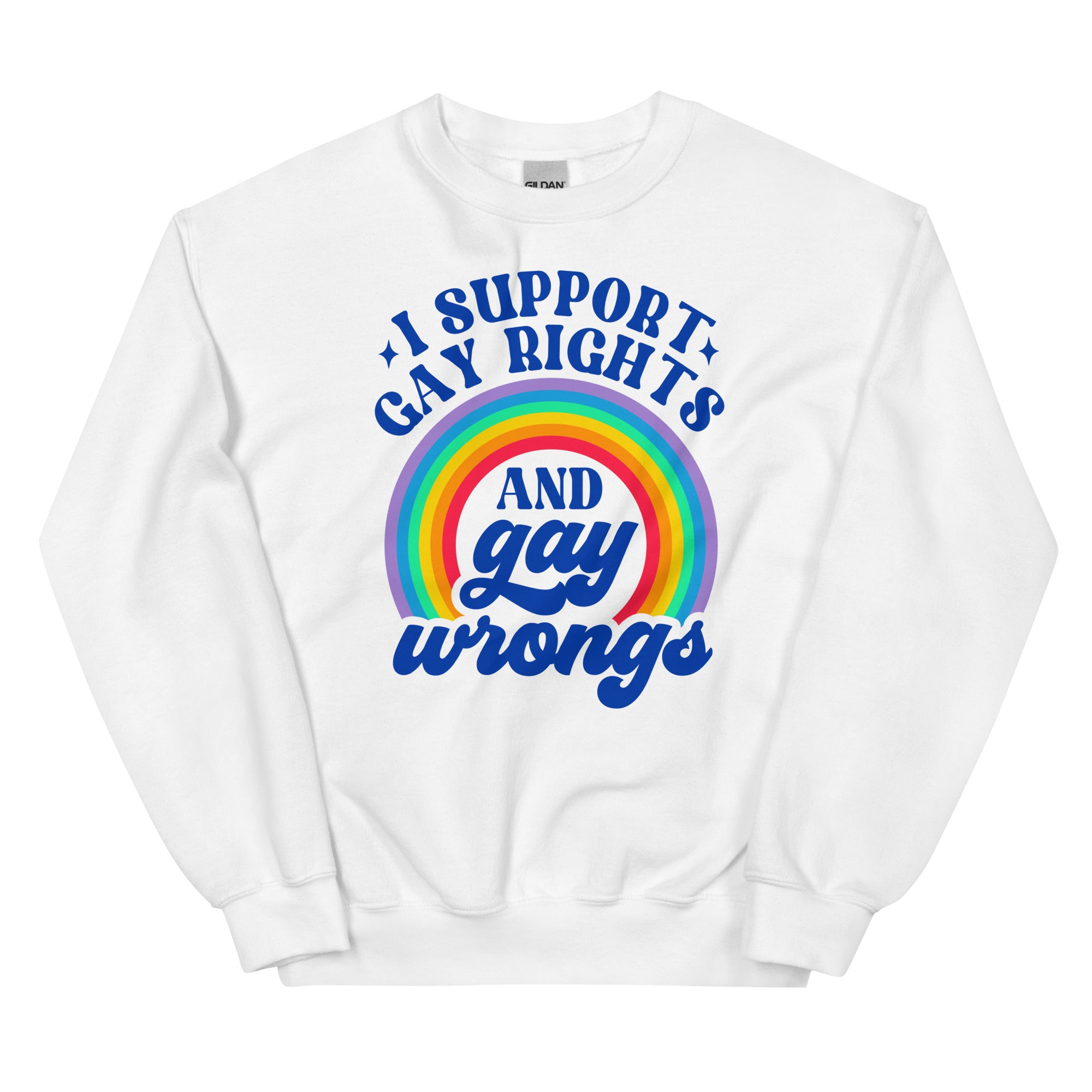 "I Support Gay Rights and Gay Wrongs" sweatshirt, view 8 — Rose Gold Co