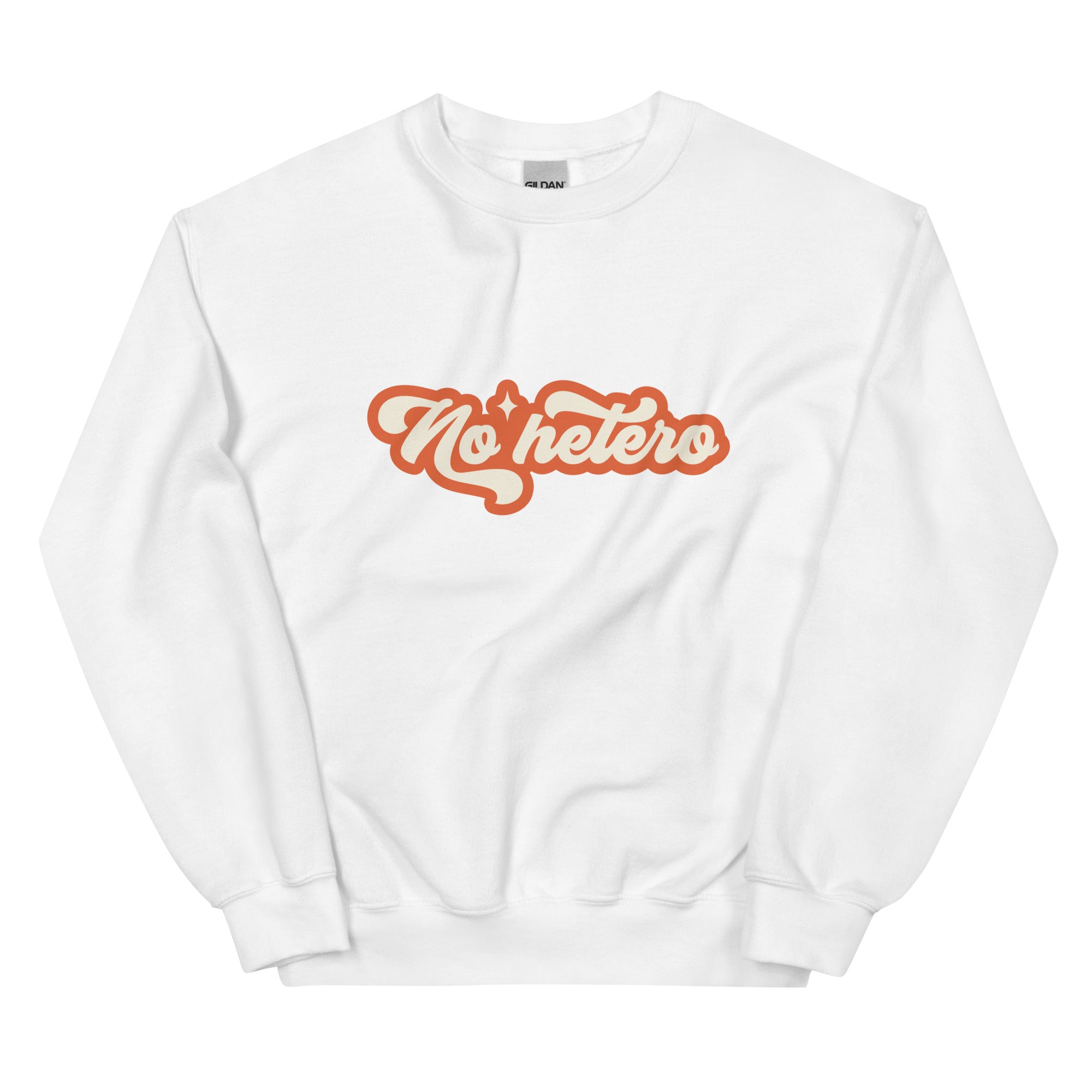 "No Hetero" slogan crewneck sweatshirt, view 8 — Rose Gold Co