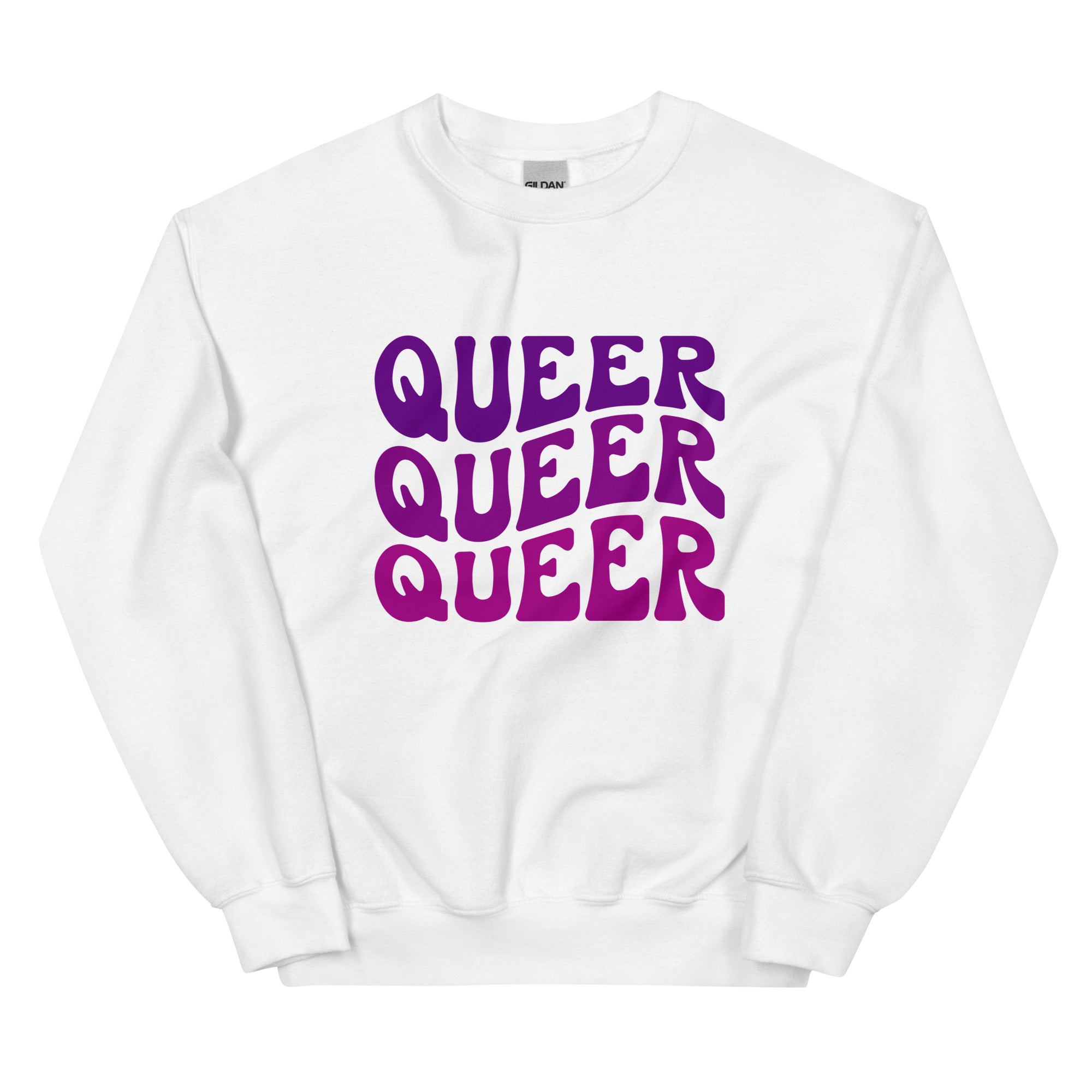 "Queer" bold statement crewneck sweatshirt — Rose Gold Co