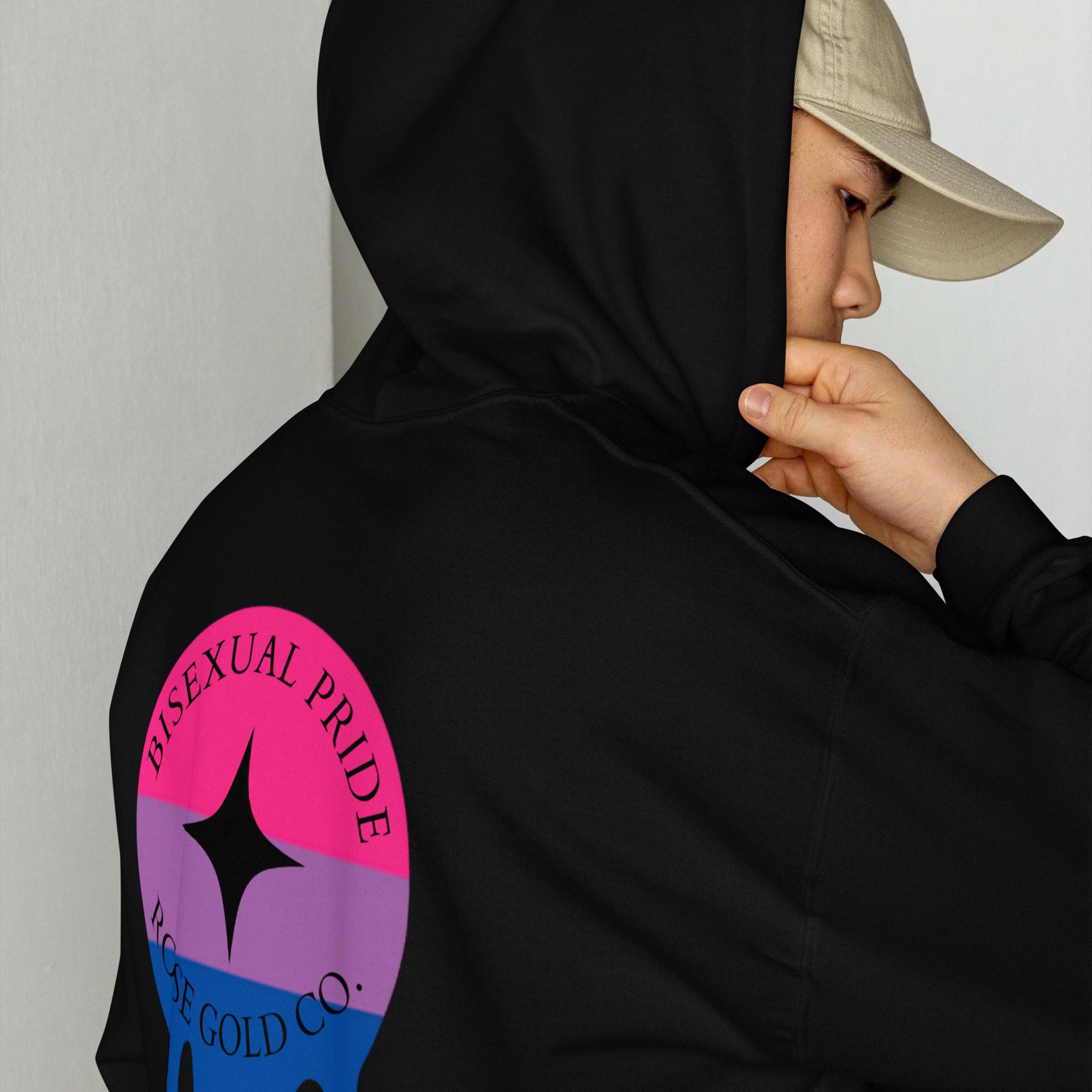 Melting bisexual pride flag premium hoodie, view 4 — Rose Gold Co